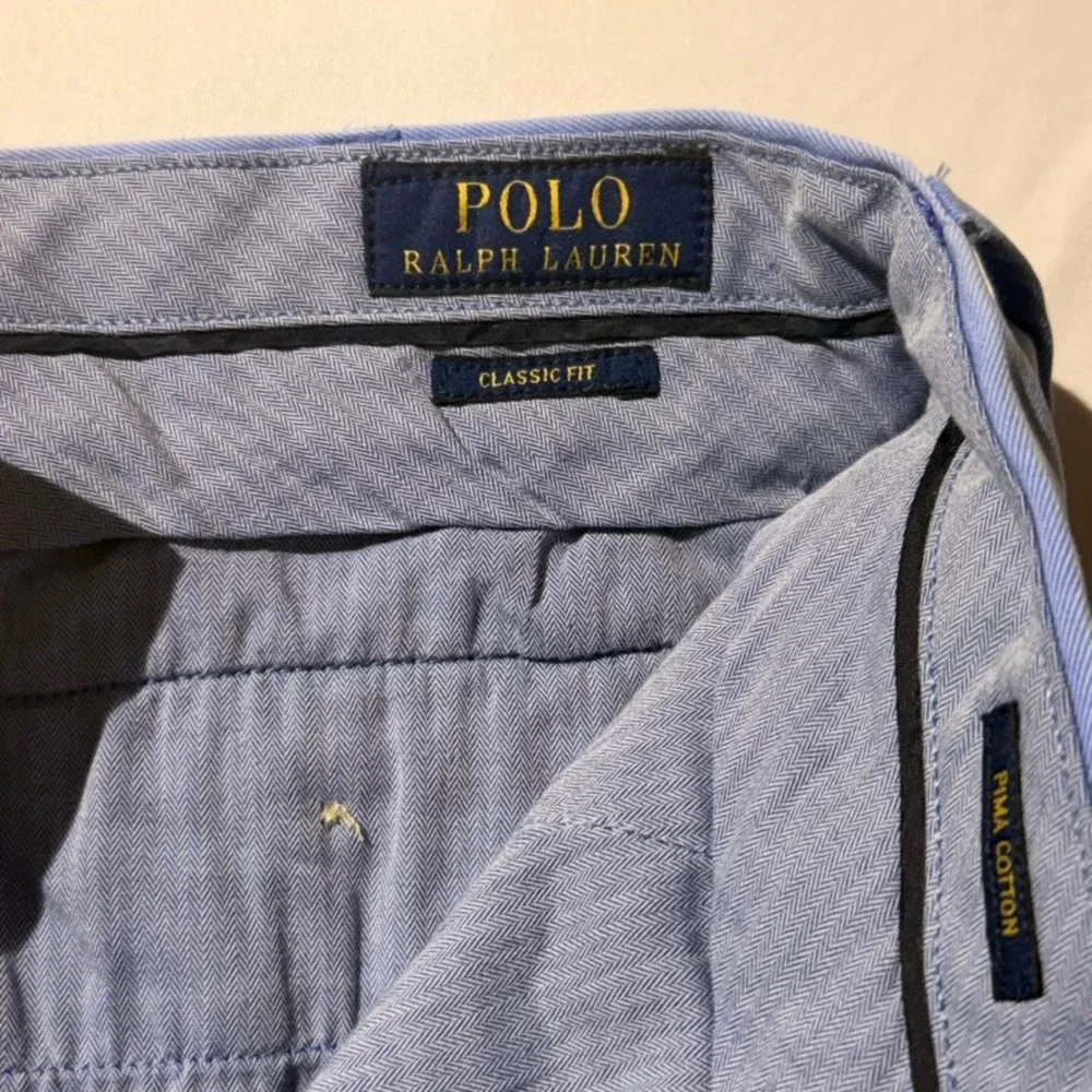 Polo Ralph Lauren Mens‎ Classic Fit Pima Cotton Shorts Light Blue Size 34